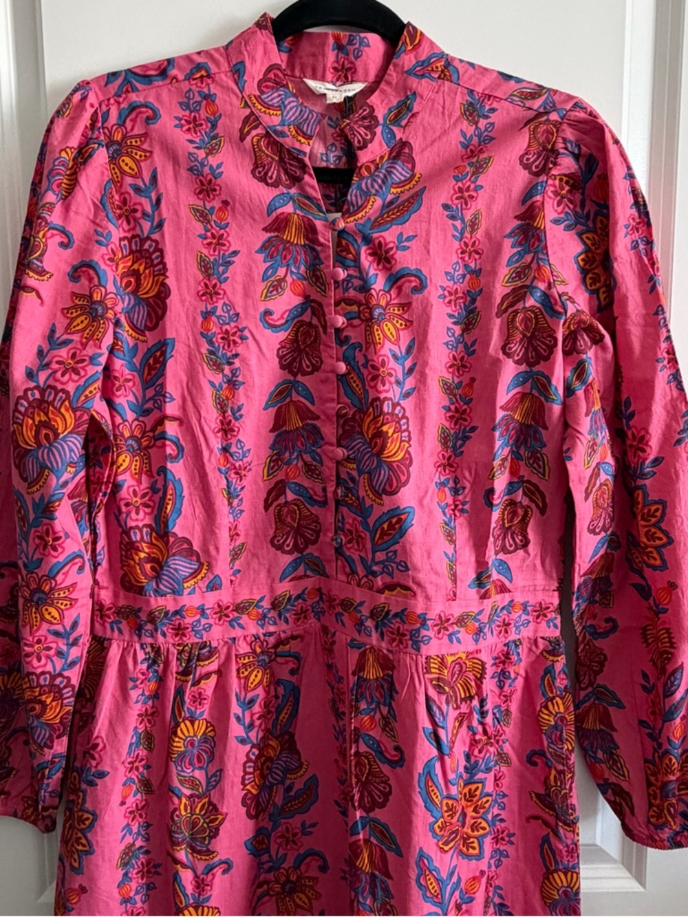 Printfresh Pink Floral Maxi Dress with Folklore Motif - Picture 6 of 12